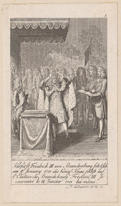 Elector Frederick III of Brandenburg Crowns Himself, Sheet 1 from the Series 