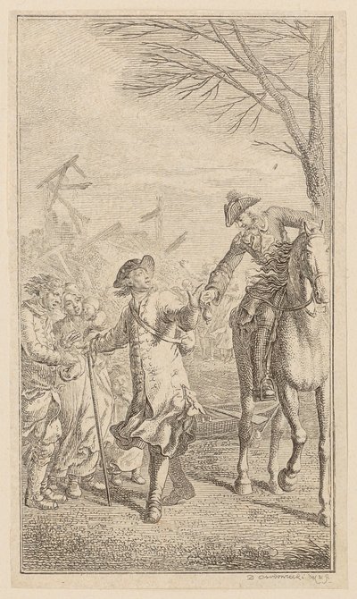 Song of the Brave Man, Plate 2 from the First Edition of "Poems by Gottfried August Bürger" by Daniel Nikolaus Chodowiecki