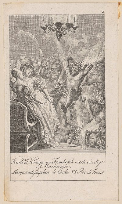 Remarkable Masquerade of Charles VI of France, Sheet 2 of the Series "Older, Middle and Modern History" by Daniel Nikolaus Chodowiecki