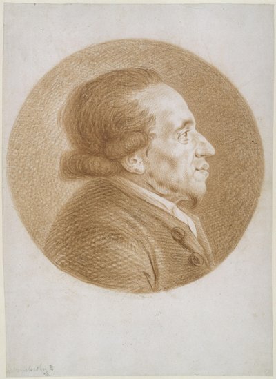 Moses Mendelssohn to the Right in the Round by Daniel Nikolaus Chodowiecki