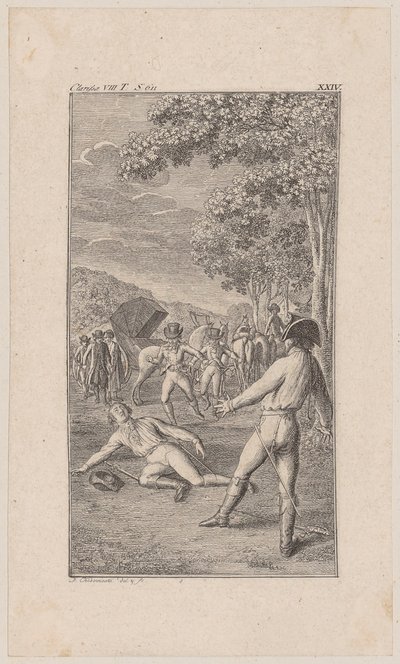 Colonel Morden Stabs Lovelace in a Duel by Daniel Nikolaus Chodowiecki