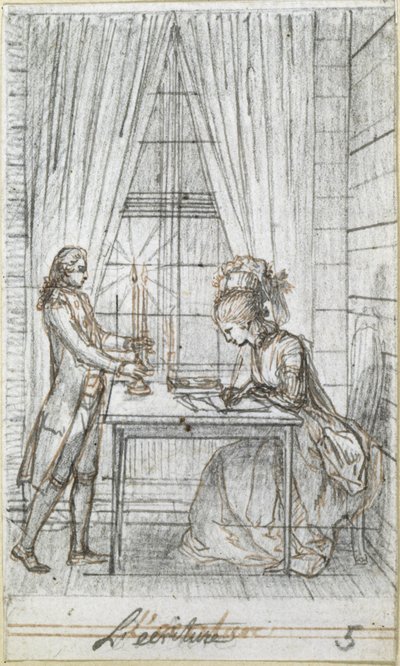 Occupations of the Ladies. Sheet 5. The Writing by Daniel Nikolaus Chodowiecki