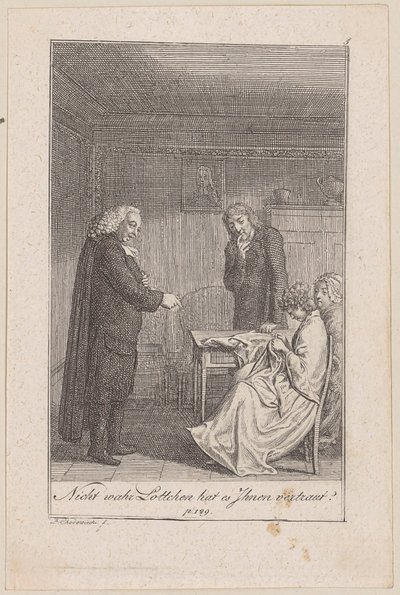 The Pastor of Morkendorf Embarrasses Minchen, Plate 5 from the Series “The Call to the City” by Daniel Nikolaus Chodowiecki