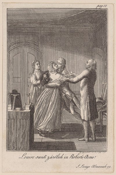 Robert and Louise Embrace by Daniel Nikolaus Chodowiecki