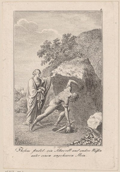 Theseus Finds a Sword and Other Weapons Under a Stone, Plate 1 to Becker