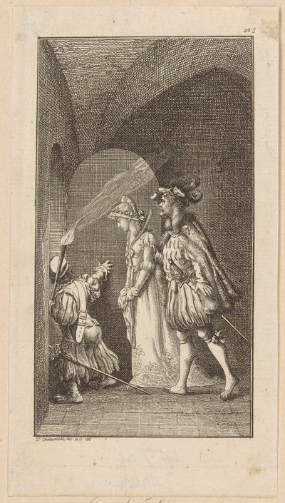 Title engraving for the chivalric romance "The Falcon" by Daniel Nikolaus Chodowiecki