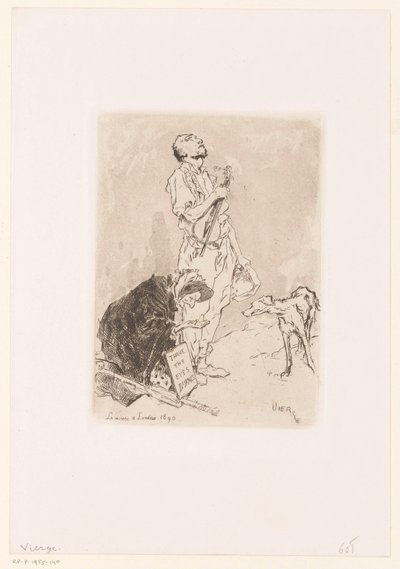 A Man and Woman Begging on the Street by Daniel Urrabieta Vierge