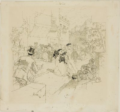 Street Scene by Daniel Urrabieta Vierge