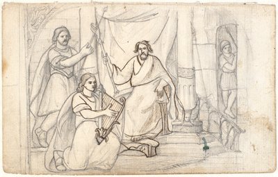 David Playing the Harp for Saul by Dankvart Dreyer
