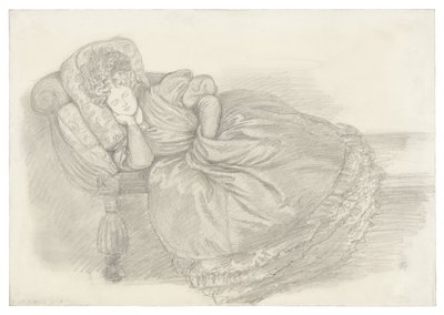Study of Fanny Cornforth, Asleep on a Chaise-Longue by Dante Gabriel Rossetti