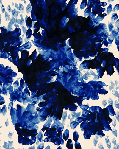 Abstract Blue Blooms by Danushka Abeygoda