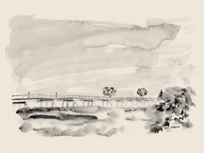 Peaceful Bridge Landscape by Danushka Abeygoda