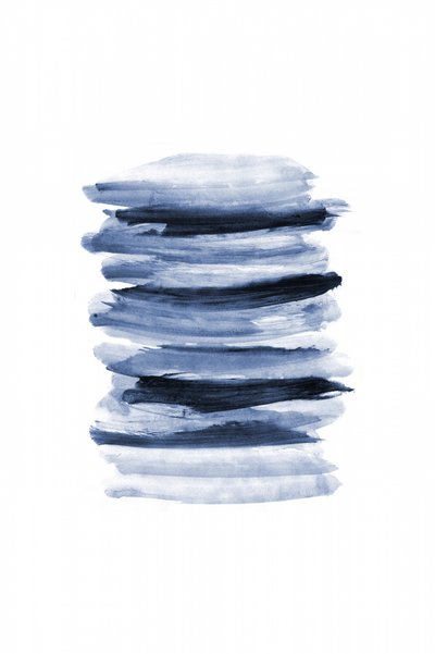 Stacked Blue Brushstrokes by Danushka Abeygoda