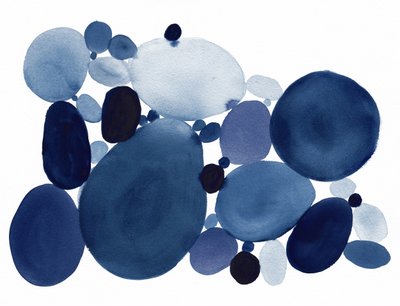 Watercolor Blue Pebbles by Danushka Abeygoda