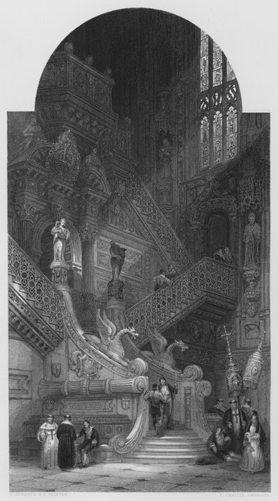 Interior of Burgos Cathedral, from the picture in the Vernon Gallery by David (after) Roberts