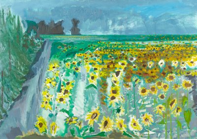 Sunflowers and Mistral by David Alan Redpath Michie