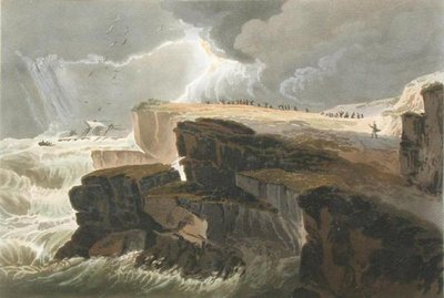 Plate from Book 10 Storm, View on the Coast of Hastings from A Treatise on Landscape Painting engraved by Richard Reeve, 1813-14 by David Cox