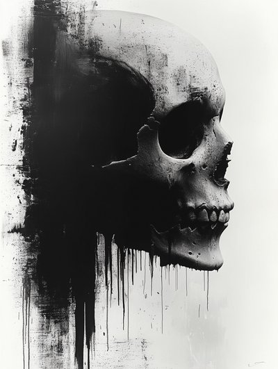 Dark Grunge Skull by David Drake