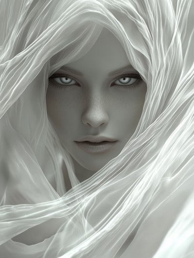 Ethereal Veiled Woman by David Drake