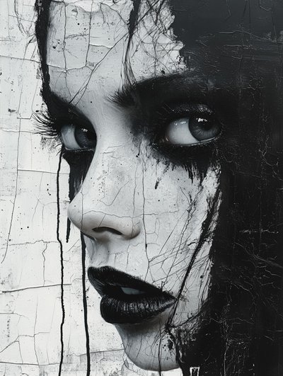 Gothic Cracked Portrait by David Drake