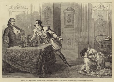 Among the Amateurs, Scene from Plot and Passion, as played by the Blackheath Dramatic Club by David Henry Friston