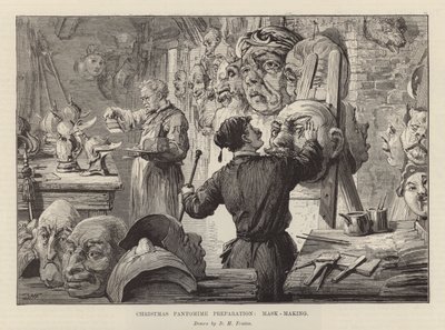 Making masks for a Christmas pantomime by David Henry Friston