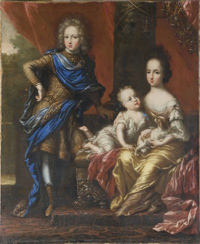 Karl XII, 1682-1718, King of Sweden, his Sisters Hedvig Sofia, 1681-1708, Princess of Sweden, Duchess of Holstein-Gottorp and Ulrika Eleonora the Younger, 1688-1741, Queen of Sweden by David Klöcker Ehrenstrahl