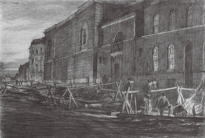London: Dawn Newgate Prison by David Muirhead (after) Bone