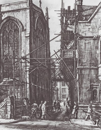 Oxford: Catte Street by David Muirhead (after) Bone