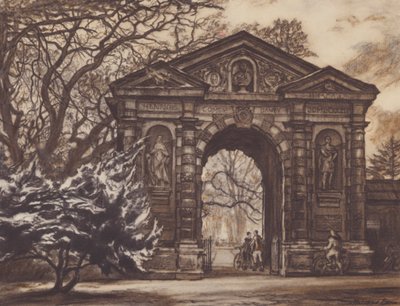 Oxford: Old Gateway, Botanic Gardens by David Muirhead (after) Bone