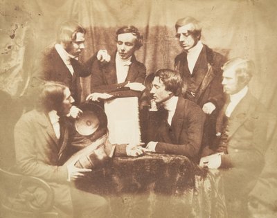 Prof. Fraser, Rev. Welsh, Rev. Hamilton, and Three Other Men, 1843-47 by Hill and Adamson