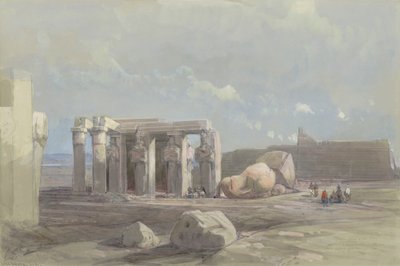 Fragments of a Colossal Statue at the Memnonium, Thebes by David Roberts