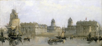 Greenwich Hospital, seen from the Thames by David Roberts