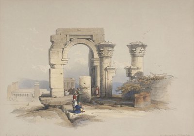 Ruins, Temple on the Island of Biggeh, Nubia by David Roberts