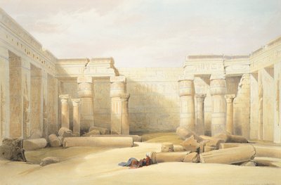The Temple of Medinet Abu in Tebe, engraving by David Roberts