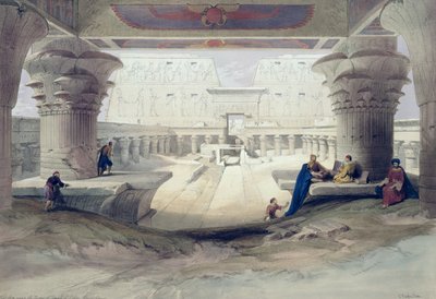 View from under the Portico of Temple of Edfou, Upper Egypt, plate 32 from Volume I of Egypt and Nubia, engraved by Louis Haghe by David Roberts