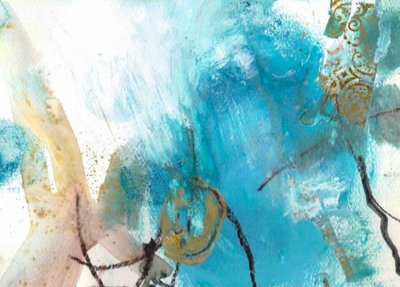 Abstract Teal Flow by Deb Chaney