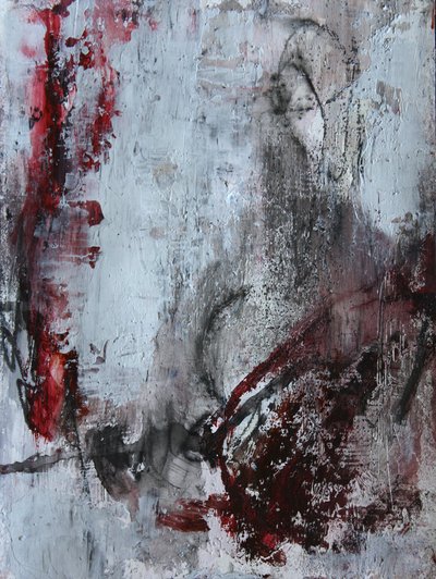 Dynamic Red Abstract by Deb Chaney