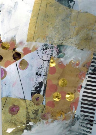 Modern Gold Dot Collage by Deb Chaney