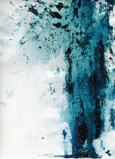 Mysterious Blue Abstract by Deb Chaney