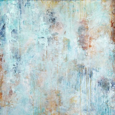 Tranquil Aqua Abstract by Deb Chaney