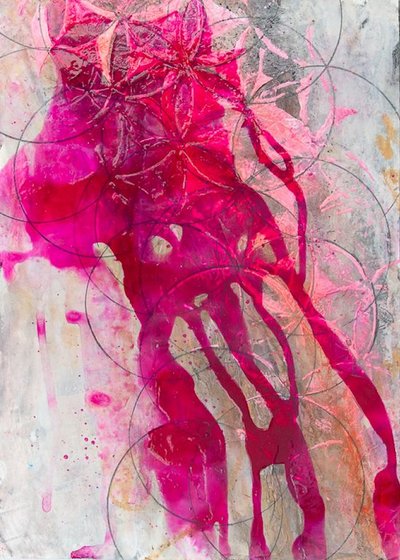 Vibrant Pink Geometry by Deb Chaney