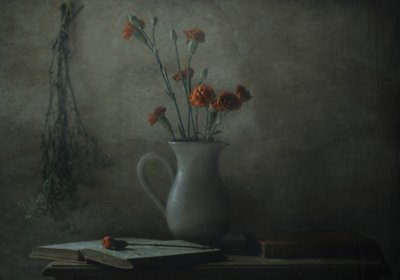 Quiet Carnation Still Life by Delphine Devos