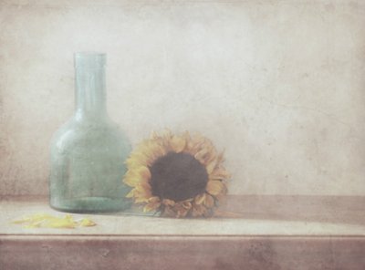 Vintage Sunflower Still Life by Delphine Devos