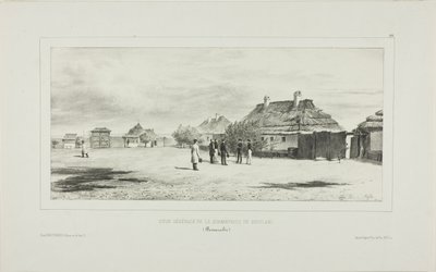 Courtyard of the Quarantine General, Skoulani, Bessarabia by Denis Auguste Marie Raffet