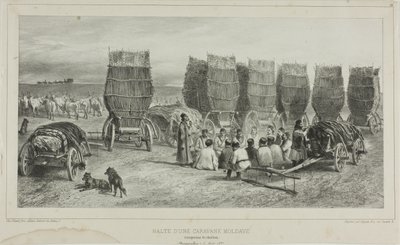Halting Place of a Moldavian Caravan Transporting Coal, Bessarabia, August 5, 1837 by Denis-Auguste-Marie Raffet