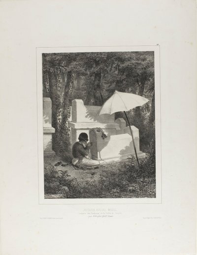 Portrait of Juguda Kazaz, Misiz, at Work as a Tomb Sculptor in the Josaphat Valley, Near Tchioufout-Galeh, Crimea by Denis Auguste Marie Raffet