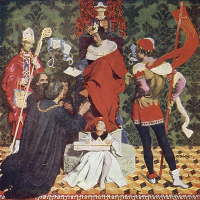 John Cabot and his sons receiving the Charter from King Henry VII to sail in search of New Lands by Denis William Eden