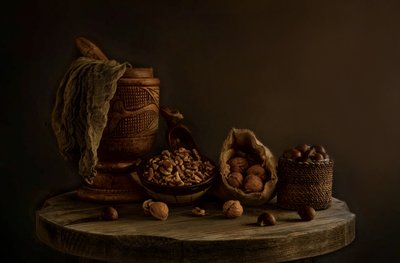 Rustic Nuts Still Life by Dennis Zhang