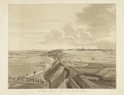 View of the Landscape Southeast of Nijmegen (series title: Views Around the City of Nijmegen, Geldersch Panorama or Round View Drawn from Life at Belvedere in Nymegen) by Derk Anthony van de Wart